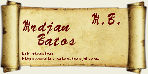 Mrđan Batos vizit kartica
